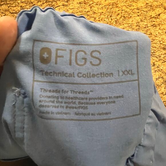Figs Technical Collection Scrub Pants Womens 2XL Blue Drawstring Pockets - Picture 5 of 7